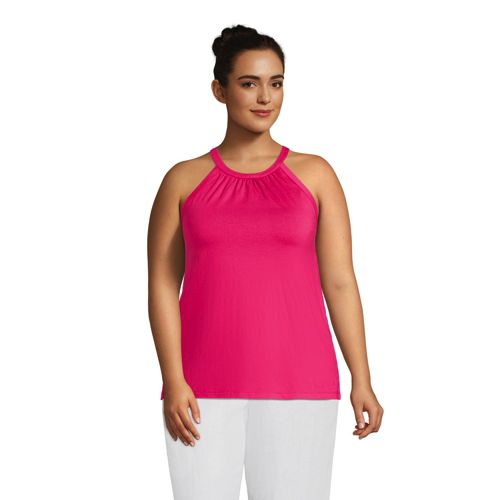 Women's Plus Size 2x2 Rib Crew Neck Tank Top