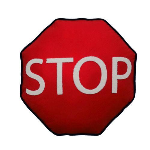 Waverly Kids Under Construction Stop Sign Decorative Throw Pillow, alternative image