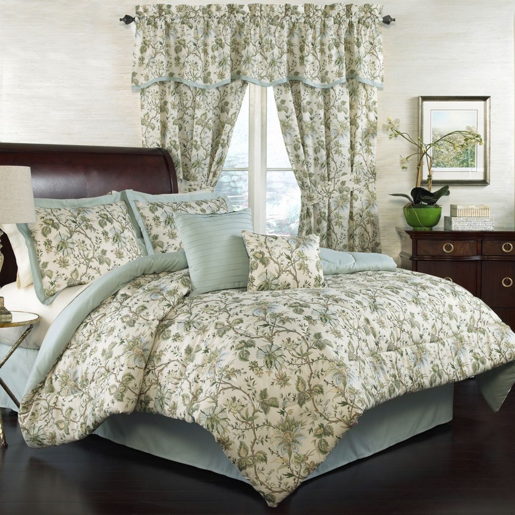 Traditions by Waverly Felicite 6 Piece Floral Print Comforter Bedding Set