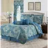 Waverly Moonlit Shadows 4 Piece Reversible Print Cotton Quilt Bedding Set, alternative image