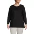 Women's Plus Size Stretch Broadcloth Long Sleeve Split Neck Tunic, Front