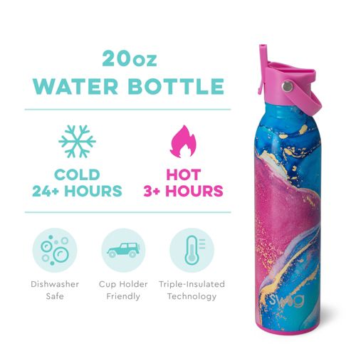 Swig Life 12oz Insulated Water Bottle for Kids with Straw & Flip + Sip  Handle Dishwasher Safe Cup Holder Friendly Stainless Steel Water Bottle for  Girls and Boys (Dipsy Dots)