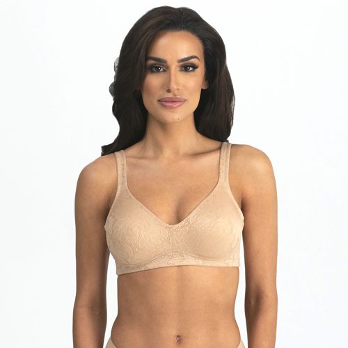  Womens Plus Size Wireless Bra Support Comfort Full Coverage  Unlined No Underwire Smooth Mochaccino 36C