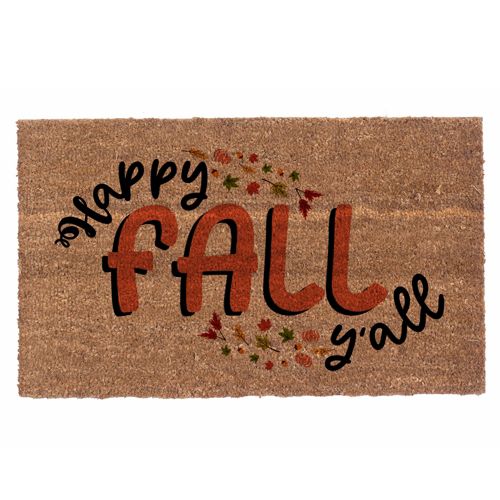 Hello Autumn Welcome Doormat, Fall Leaves Themed Door Mat, Autumn