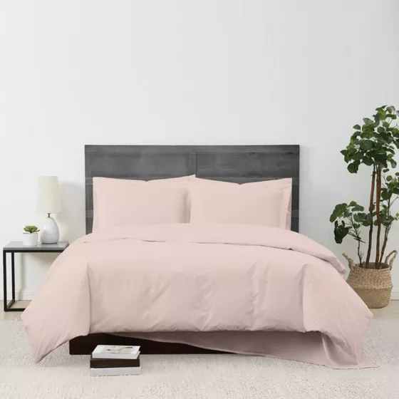 Cannon Solid Cotton Percale Duvet Cover Set - primary