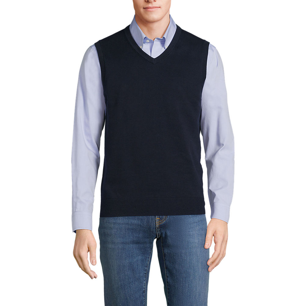 Men's Fine Gauge Cotton Vest | Lands' End Men's Fine Gauge Cotton Vest | Lands' End