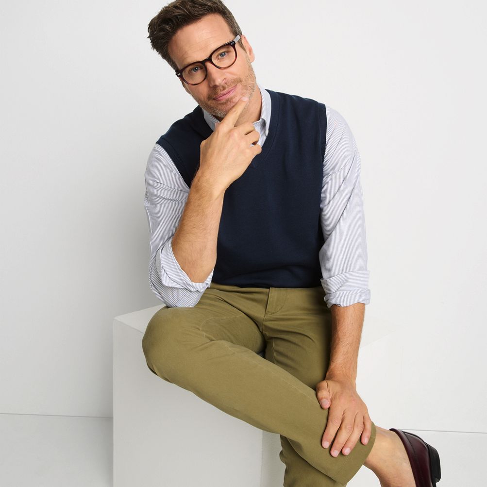 Men's Fine Gauge Cotton Vest Lands' End