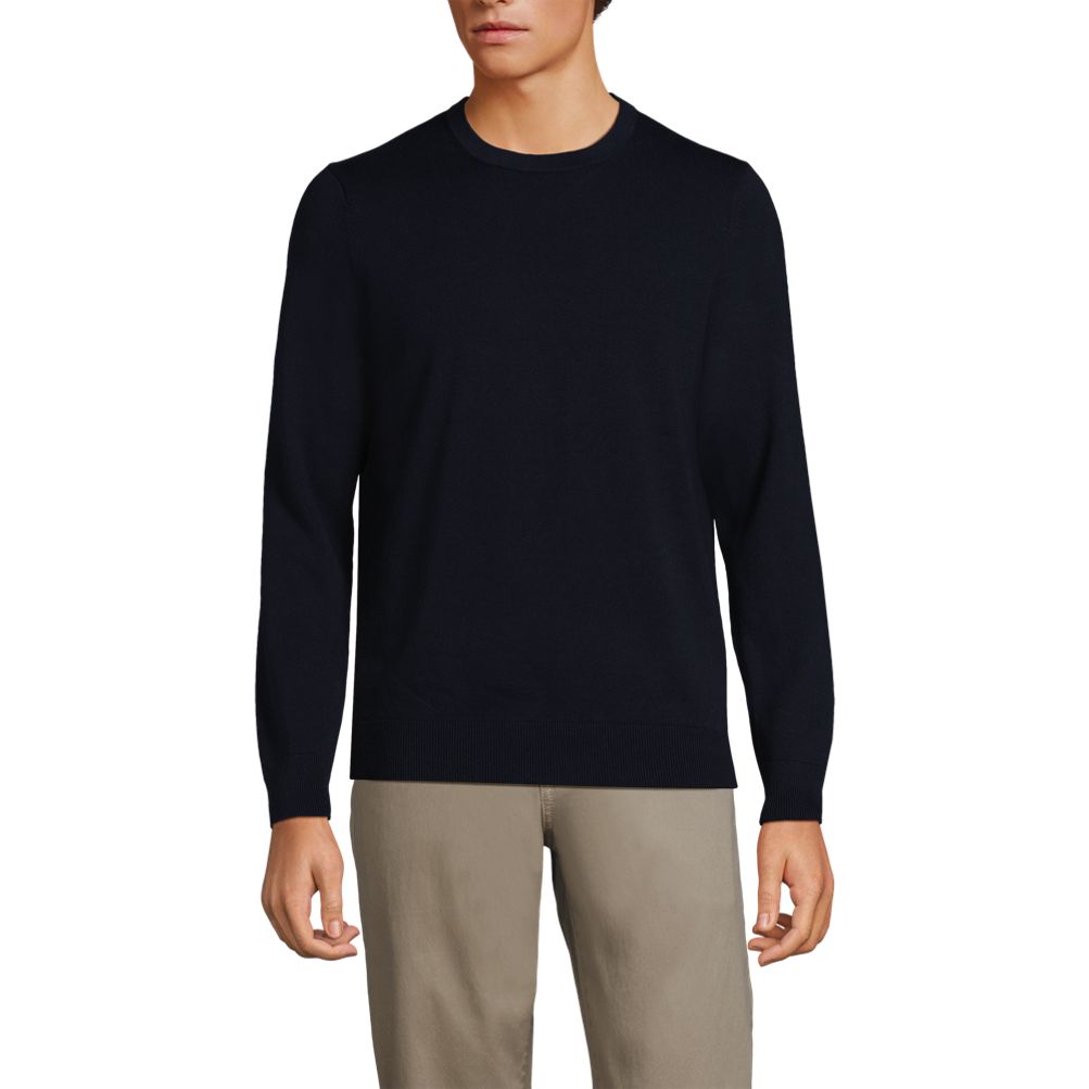 メンズウェア BRIEFING HOL MENS WOOL GAUZE CREW NECK Men's Fine Gauge Cotton Crew Neck Sweater | Lands' End