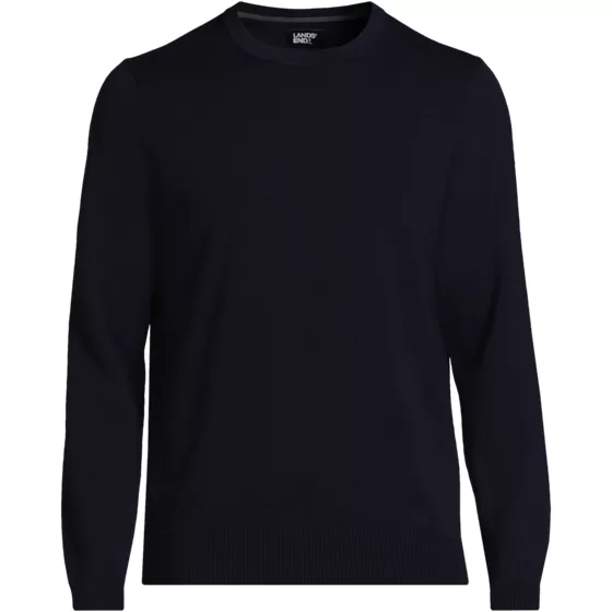 Men's Big and Tall Fine Gauge Cotton Crew Neck Sweater - primary