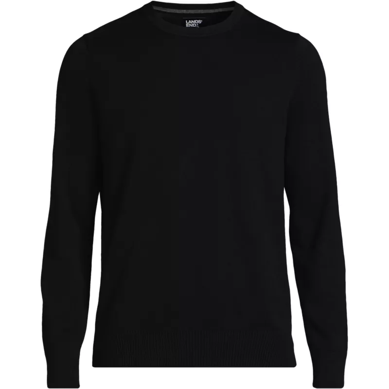 Men's Fine Gauge Cotton Crew Neck Sweater, Front