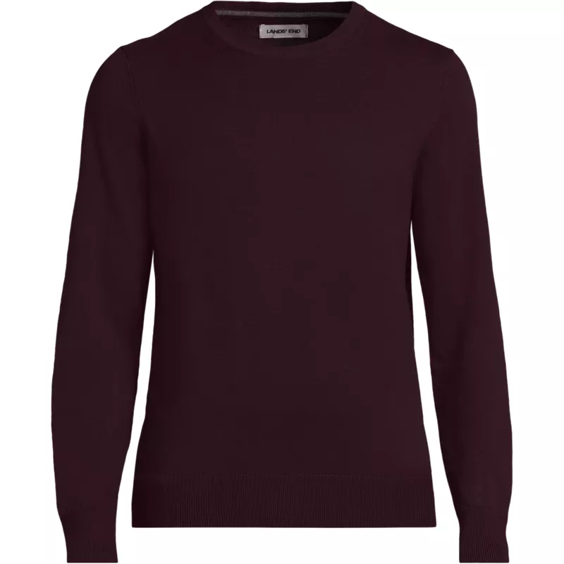 Men's Fine Gauge Cotton Crew Neck Sweater, Front