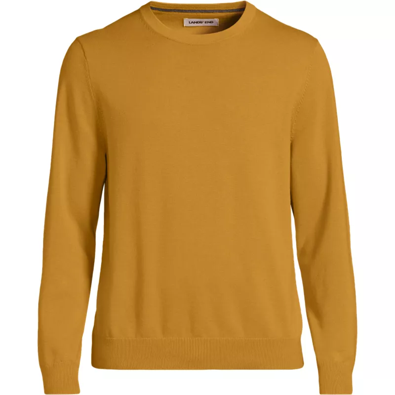 Men's Fine Gauge Cotton Crew Neck Sweater, Front