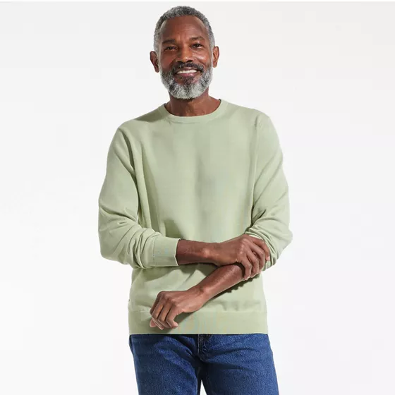 Men's Fine Gauge Cotton Crew Neck Sweater - primary