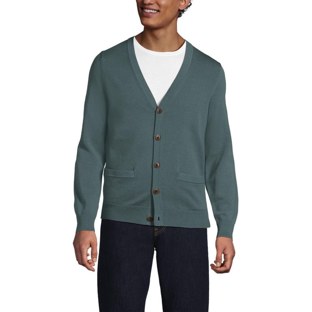 Men's Fine Gauge Cotton Cardigan | Lands' End