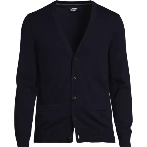 Men's Fine Gauge Cotton Cardigan, Front