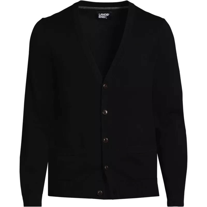 Men's Fine Gauge Cotton Cardigan, Front