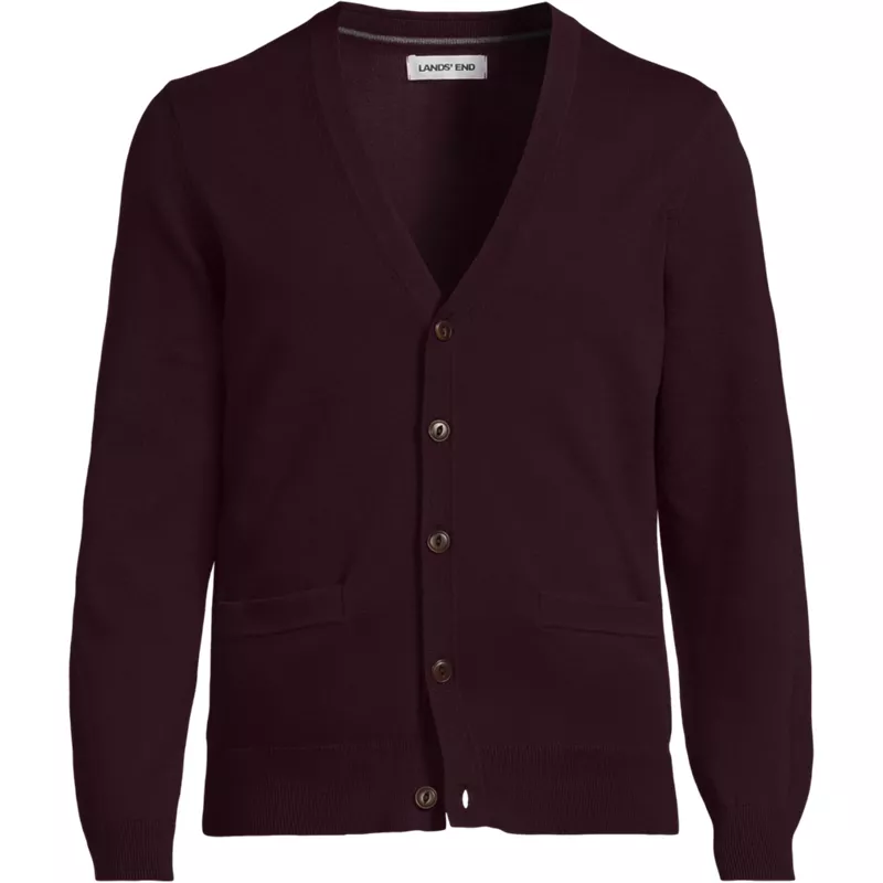 Men's Fine Gauge Cotton Cardigan, Front