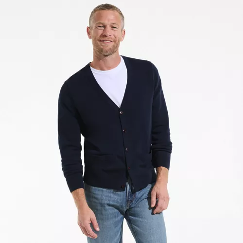 Men's Fine Gauge Cotton Cardigan, alternative image
