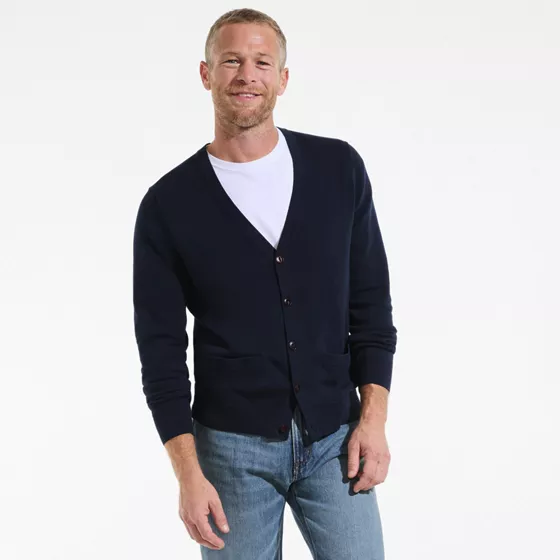 Men's Fine Gauge Cotton Cardigan - primary
