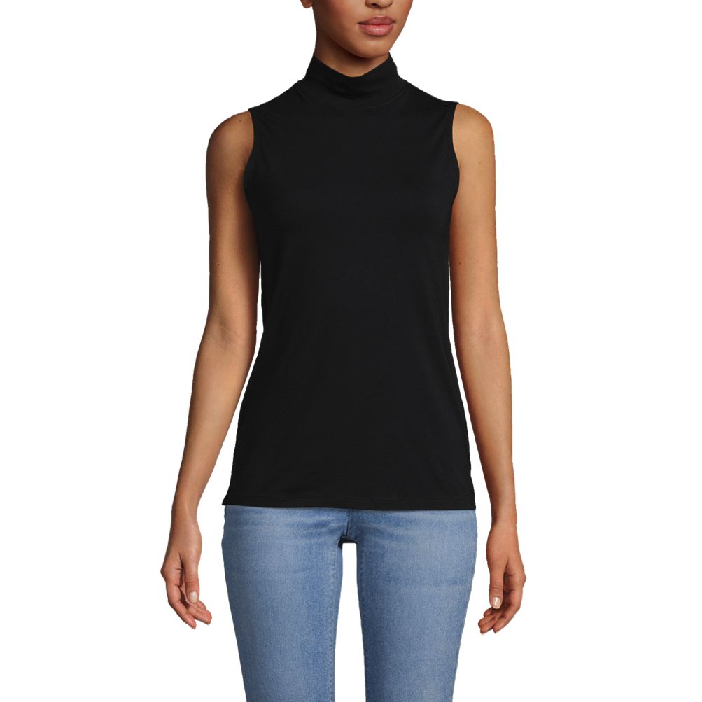 Women's Lightweight Jersey Sleeveless Mock | Lands' End