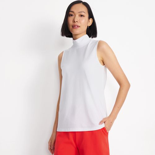 high neck logo top