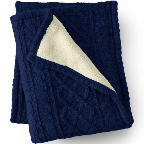 Lands end sherpa online fleece throw