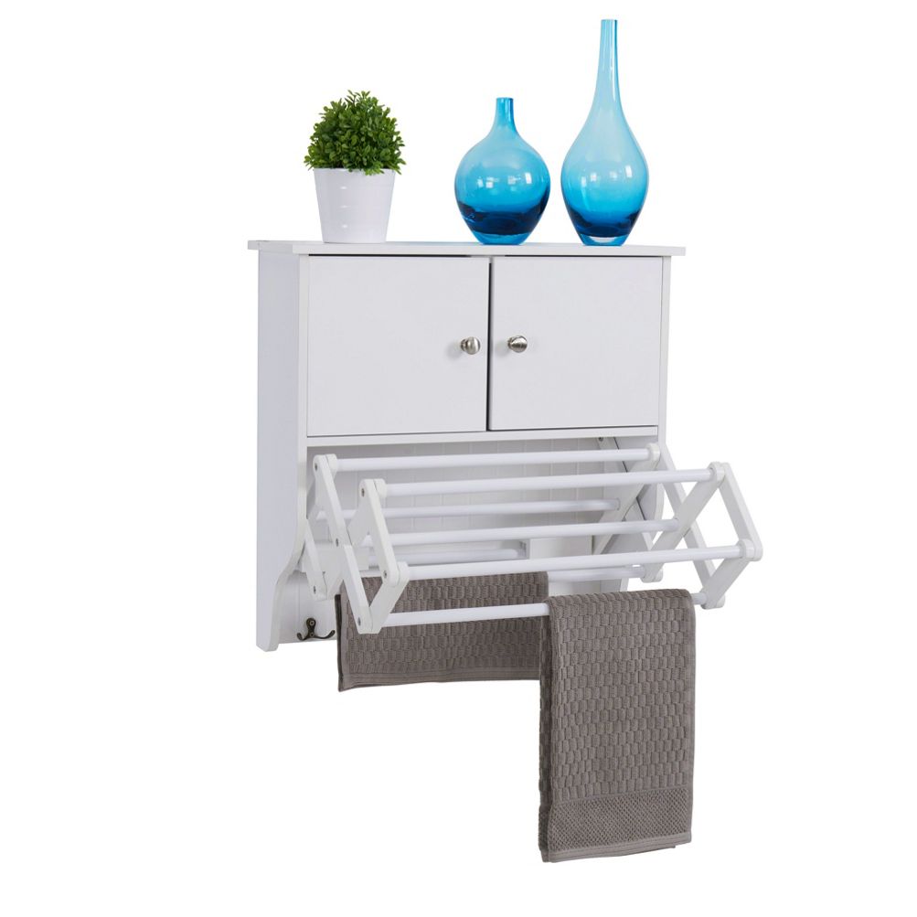 Danya B Folding Wall Mounted Drying Rack - White