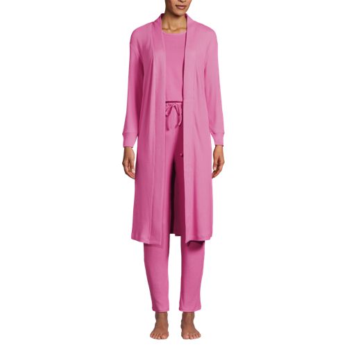 Women's Cozy 3 Piece Pajama Set - Robe Top and Pants, alternative image