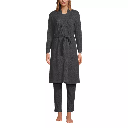 Women's Cozy 3 Piece Pajama Set - Robe Top and Pants, alternative image