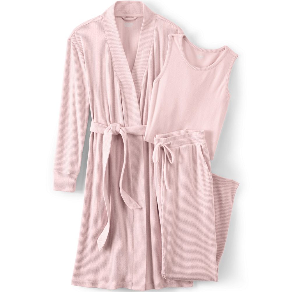 Women'S 3-Piece Classic Silk Pajamas Set - Pink