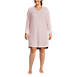 Women's Plus Size Cozy Gown Sleep Set - Shirt Gown and Mask, Front