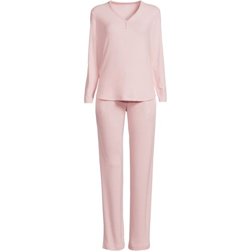 Therapy Women Polyester Spandex Pajamas Set for Long Sleeve Sleepwear with  Pants-Letmesleep-Small 