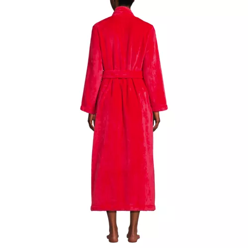Women's Cozy Plush Long Wrap Robe, Back