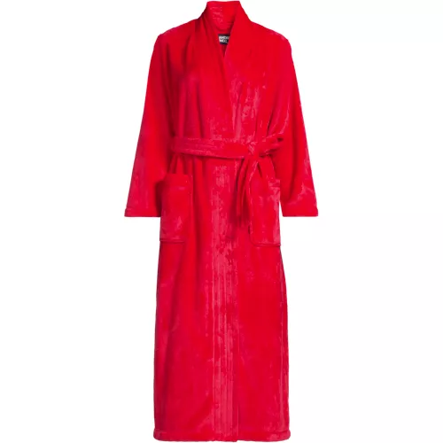 Women's Cozy Plush Long Wrap Robe, Front