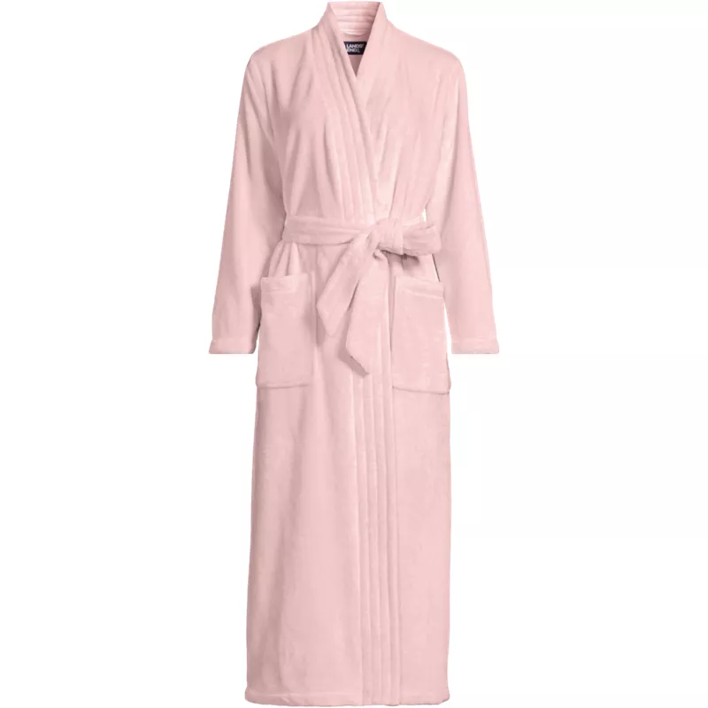 Women's Tall Cozy Plush Long Wrap Robe, Front