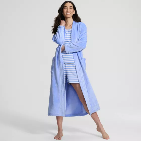 Women's Cozy Plush Long Wrap Robe - primary
