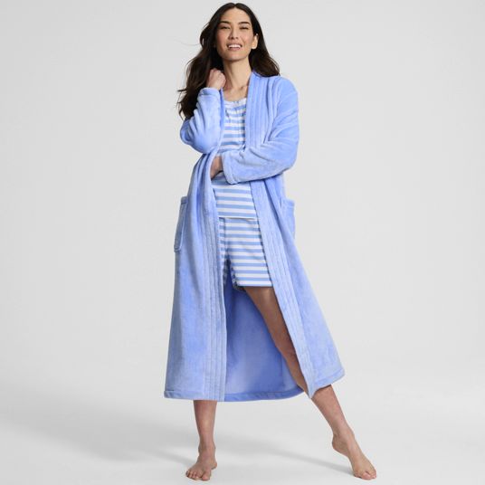fleece long dressing gown Chocolate Fleece Hooded Long Dressing Gown