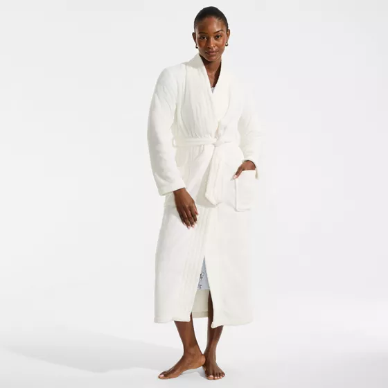 Women's Cozy Plush Long Wrap Robe - primary