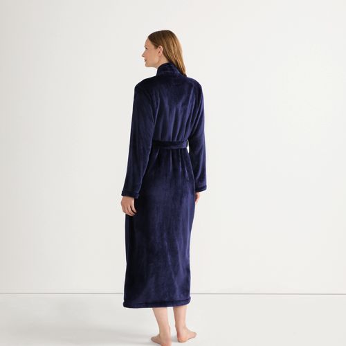 Women's Cozy Plush Long Wrap Robe, Back