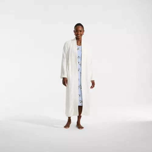 Women's Cozy Plush Long Wrap Robe, Front