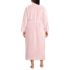 Women's Plus Size Cozy Plush Long Wrap Robe, Back