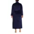 Women's Plus Size Cozy Plush Long Wrap Robe, Back