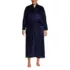 Women's Plus Size Cozy Plush Long Wrap Robe, Front