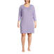 Women's Plus Size Pointelle Rib Short Sleeve Knee Length Nightgown, Front