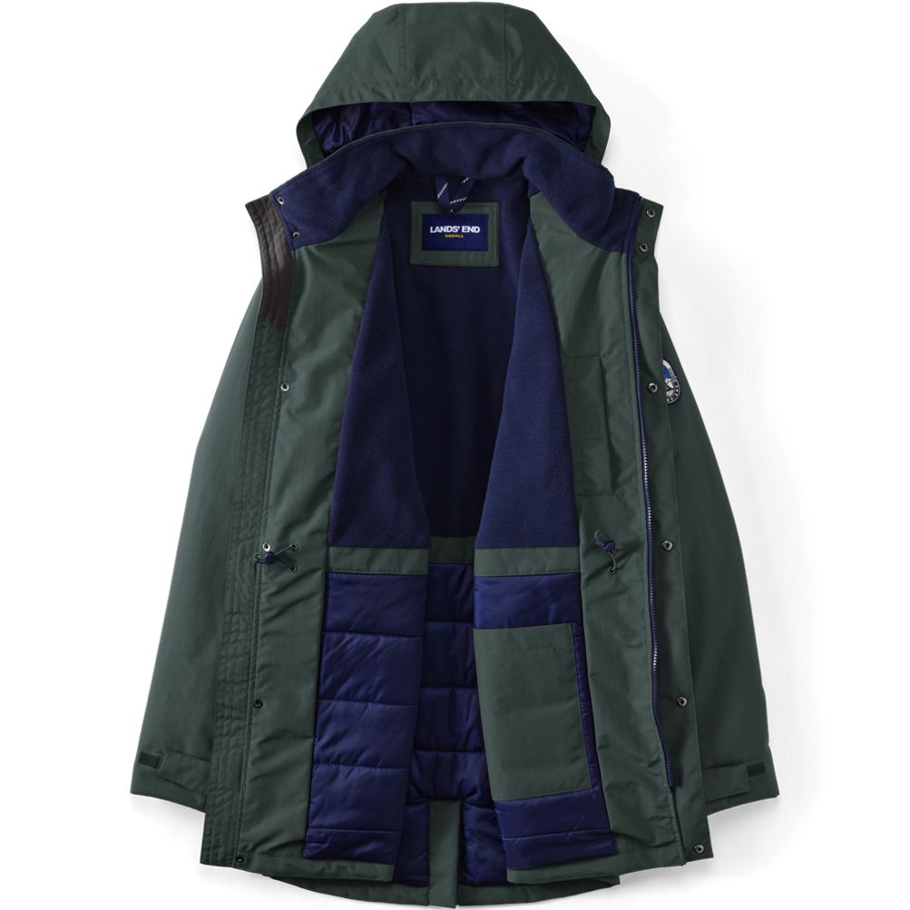 ジャケット・アウター Men's Squall Waterproof Insulated Parka Lands' End Mens Squall Waterproof Parka Black Regular Small