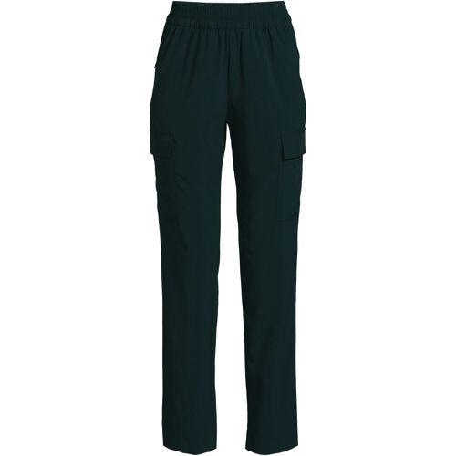 Land's End Women's Pull On Athletic Green Active 5 Pocket Pants Sz L 14/16