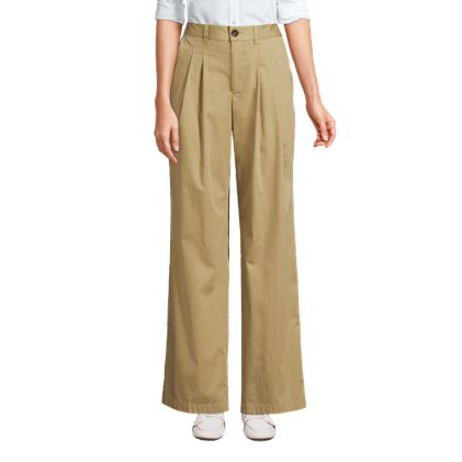 Women's High Rise Crisp Poplin Chino Wide Leg Pants - image 2