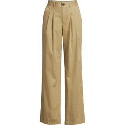 Women's High Rise Crisp Poplin Chino Wide Leg Pants - image 1