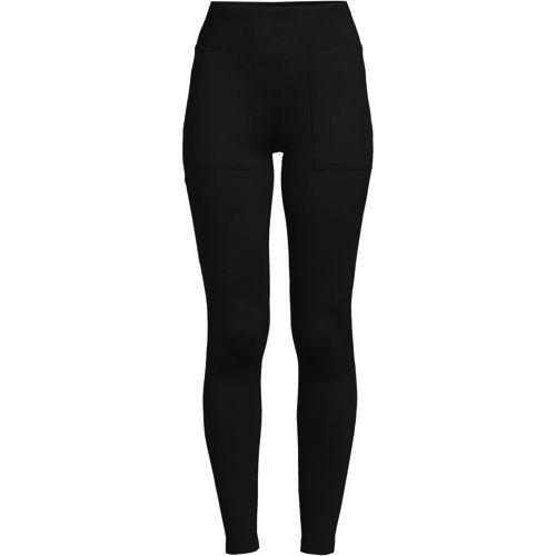 Lands' End Women's Tall Active Crop Yoga Pants - Large Tall - Black