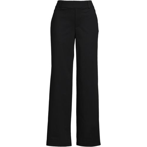 NEW Lands End Repreve Pull On Athletic Pants Black High Rise Womens Size L  14-16